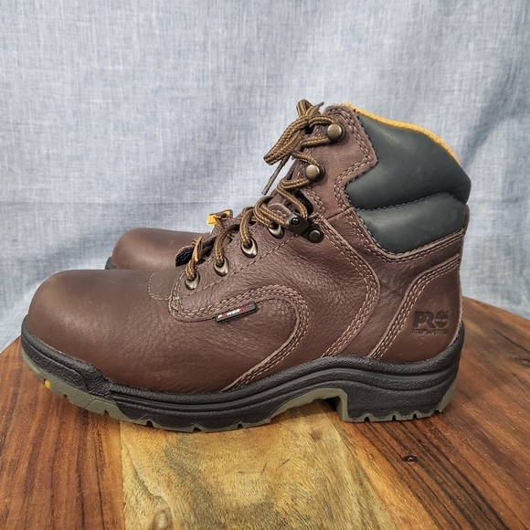 Timberland PRO Titan 6" Alloy Toe Waterproof Work Boot Brown Women's 8.0/8.5 - Picture 10 of 16
